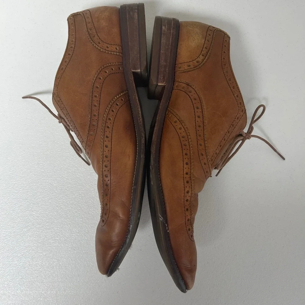 Cole Haan Wingtip‎ Oxford Mens 9.5 M Tan Leather Brogue Dress Shoes C12210